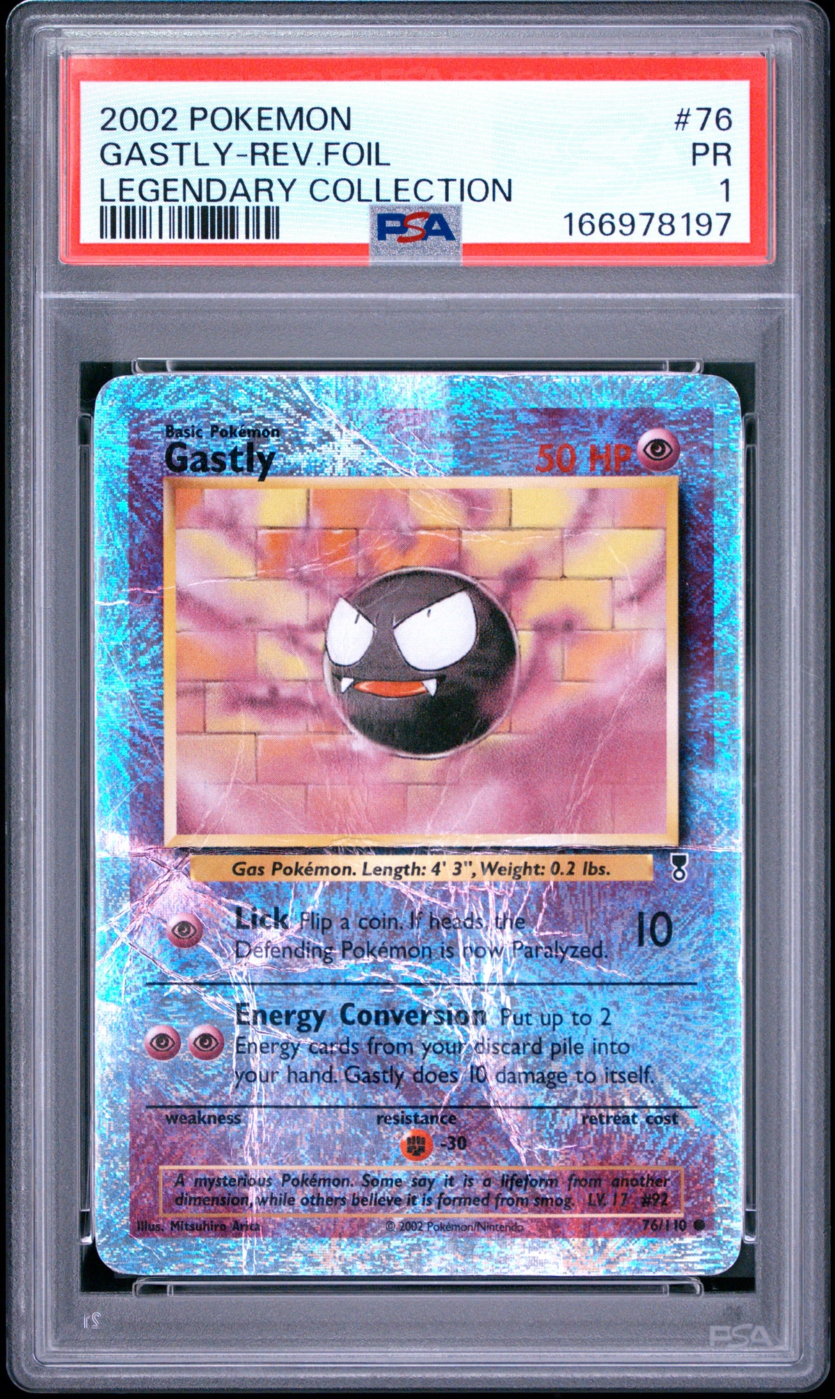 Gastly Reverse Holo PSA 1 2002 Pokemon Legendary Collection #76 LOW POP