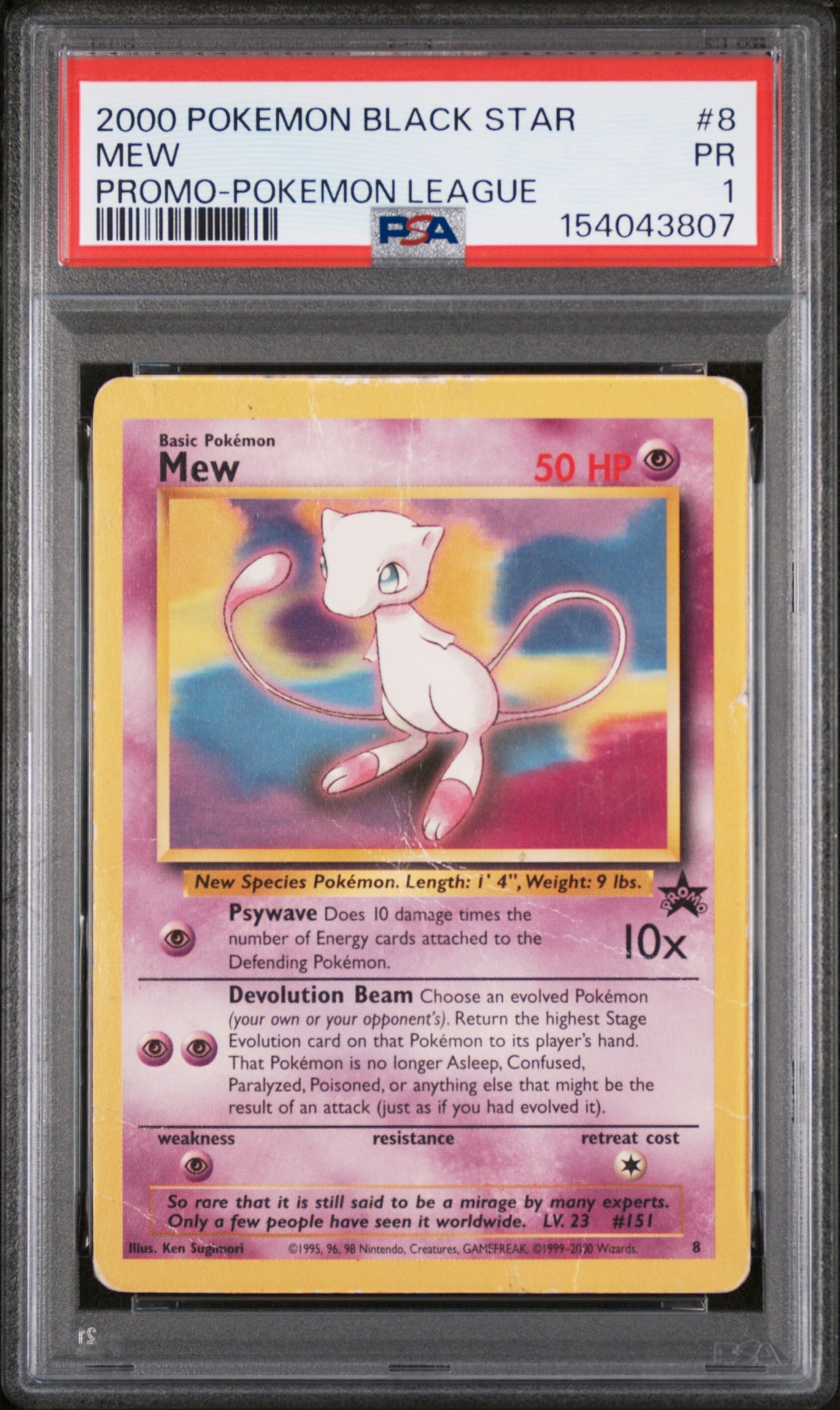 Mew Pokemon League PSA 1 2000 Pokemon Promo Black Star #8