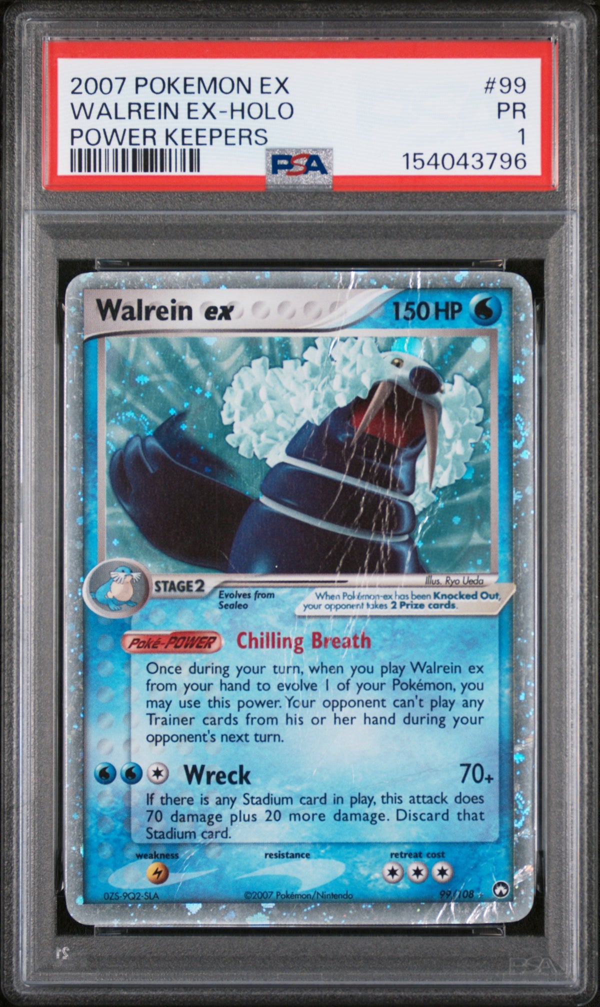 Walrein ex Holo PSA 1 2007 Pokemon Ex Power Keepers #99 POP 12