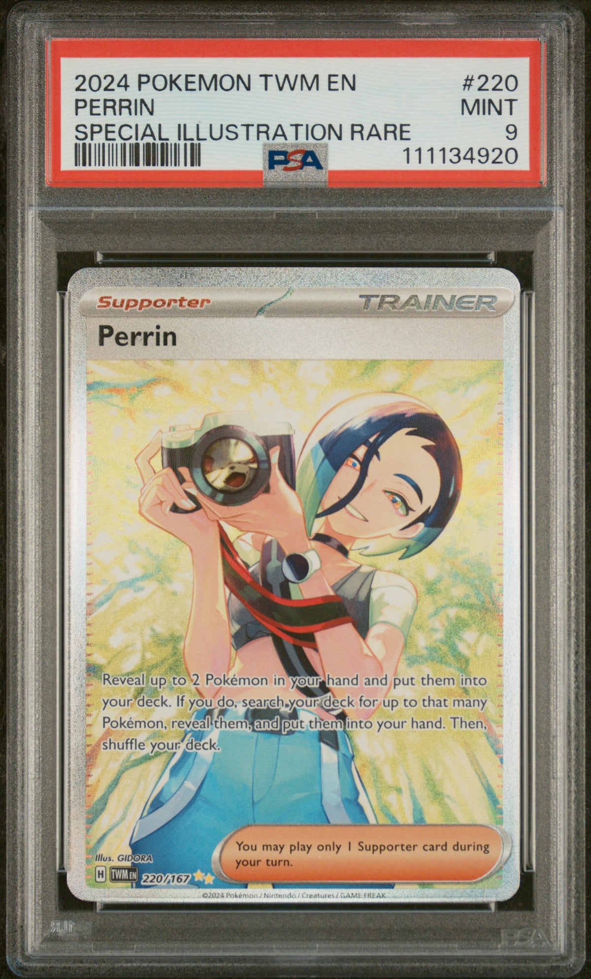Perrin  PSA 9 2024 Pokemon En Twilight Masquerade #220