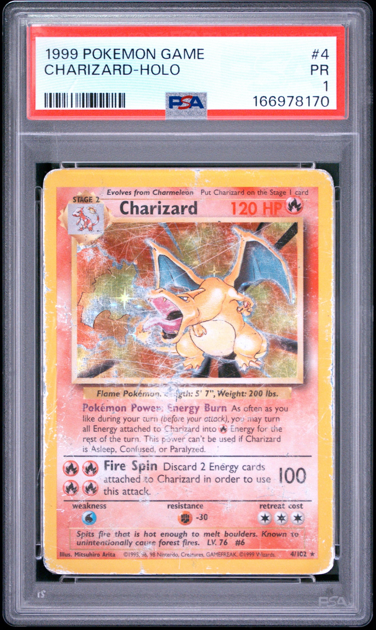 Charizard Holo PSA 1 1999 Pokemon Base Set #4