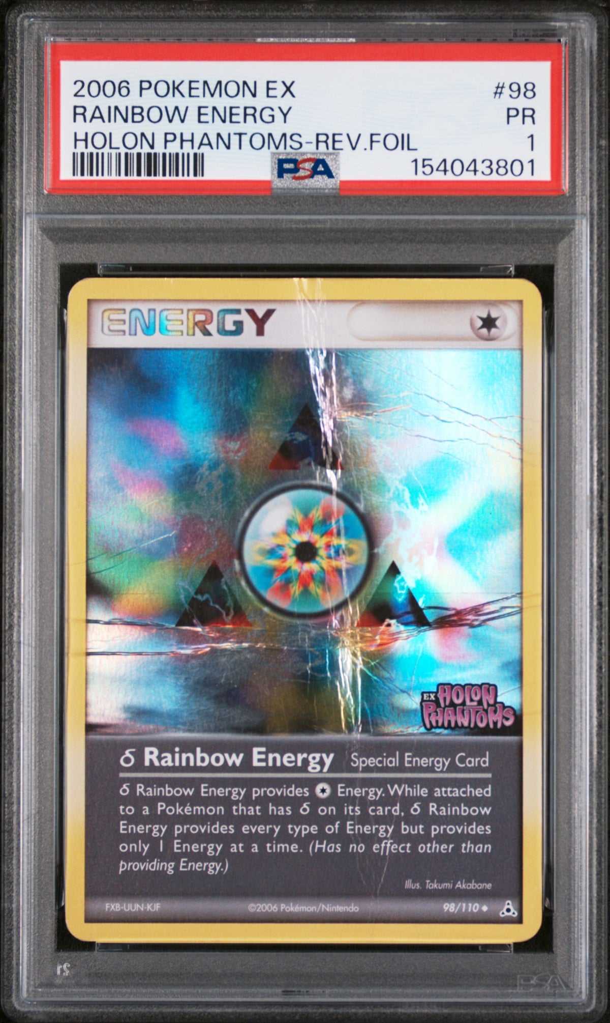 Rainbow Energy Reverse Holo PSA 1 2006 Pokemon Ex Holon Phantoms #98 POP 1