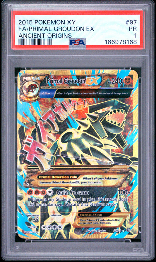 Primal Groudon EX PSA 1 2015 Pokemon Xy Ancient Origins #97