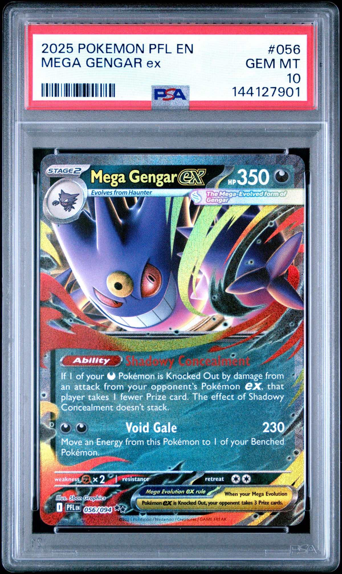 Mega Gengar ex PSA 10 2025 Pokemon En Phantasmal Flames #056