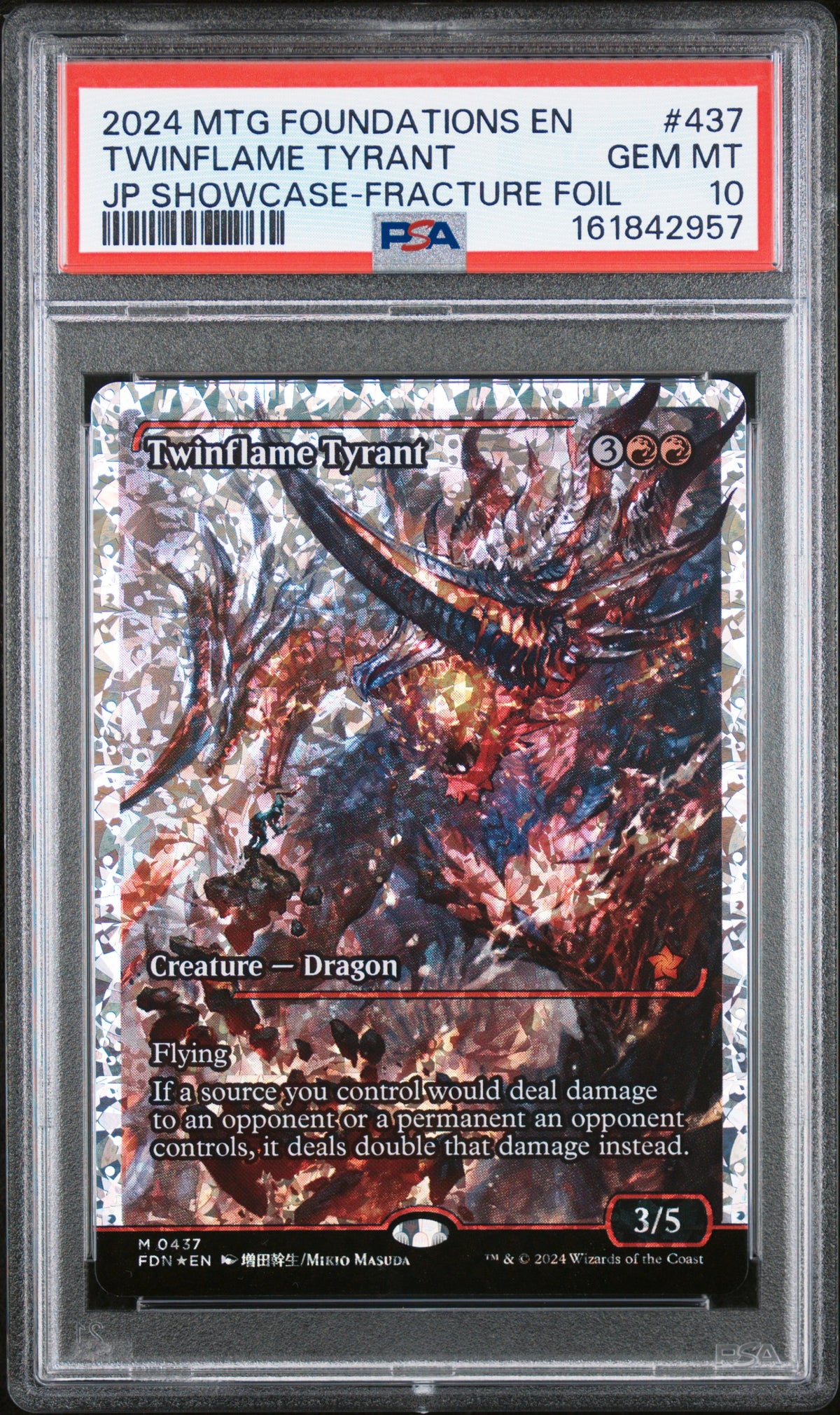 Twinflame Tyrant Showcase Fracture Foil PSA 10 MTG Foundations #437 - MISLABEL