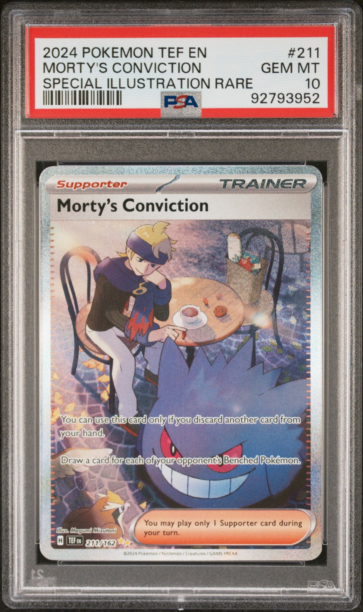 Morty's Conviction Special Illustration Rare PSA 10 2024 Pokemon En Tef #211