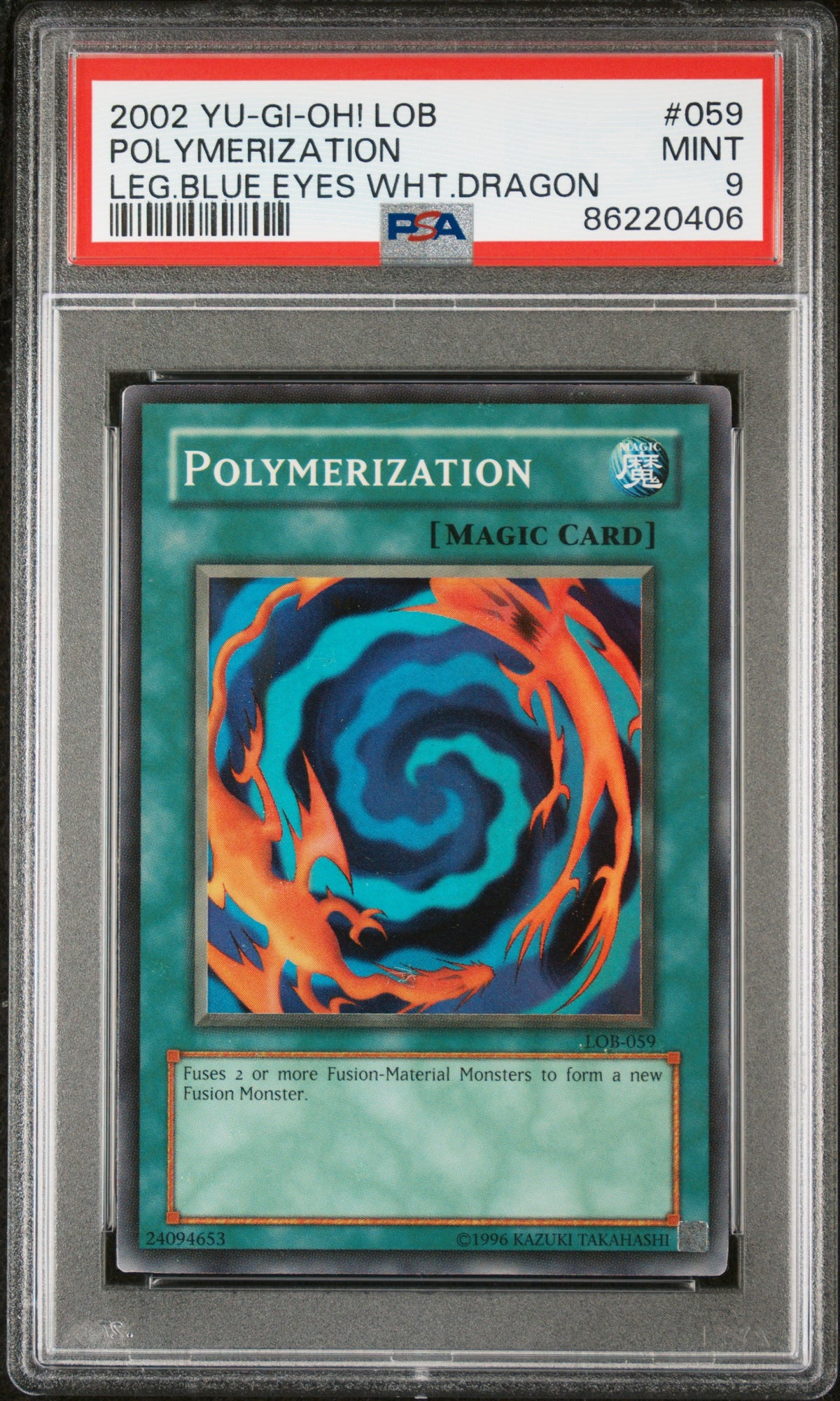 Polymerization PSA 9 2002 Yu-Gi-Oh! Legend Of Blue Eyes White Dragon #059