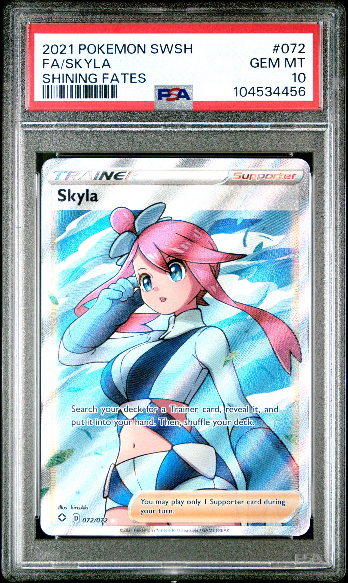 Skyla PSA 10 2021 Pokemon Sword & Shield Shining Fates #072