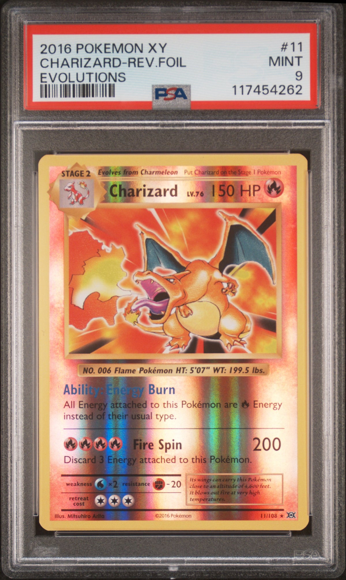 Charizard Reverse Holo PSA 9 2016 Pokemon Xy Evolutions #11