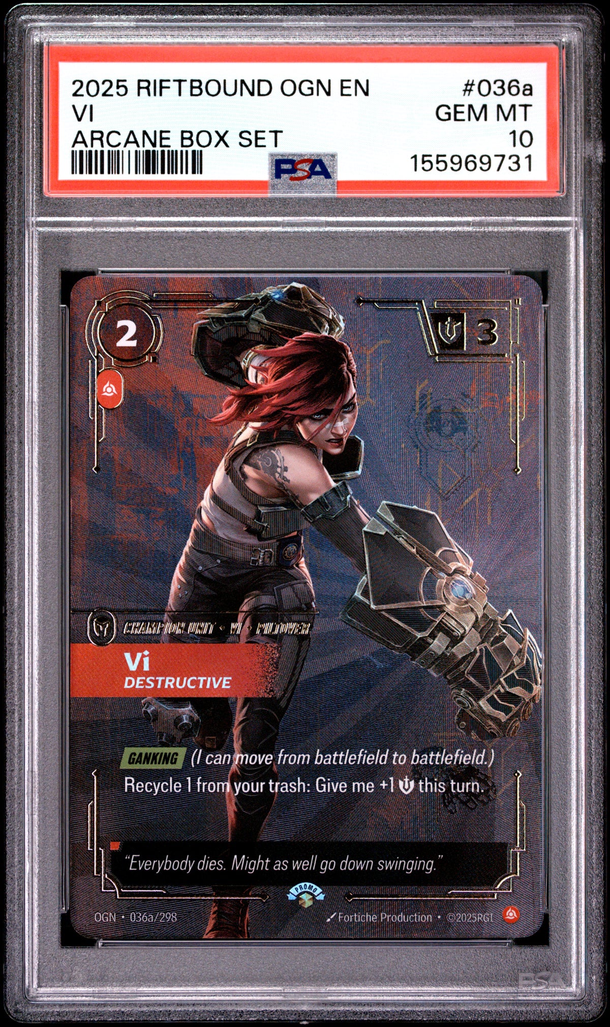 Vi Arcane Box Set PSA 10 2025 Riftbound: League Of Legends Origins #036a