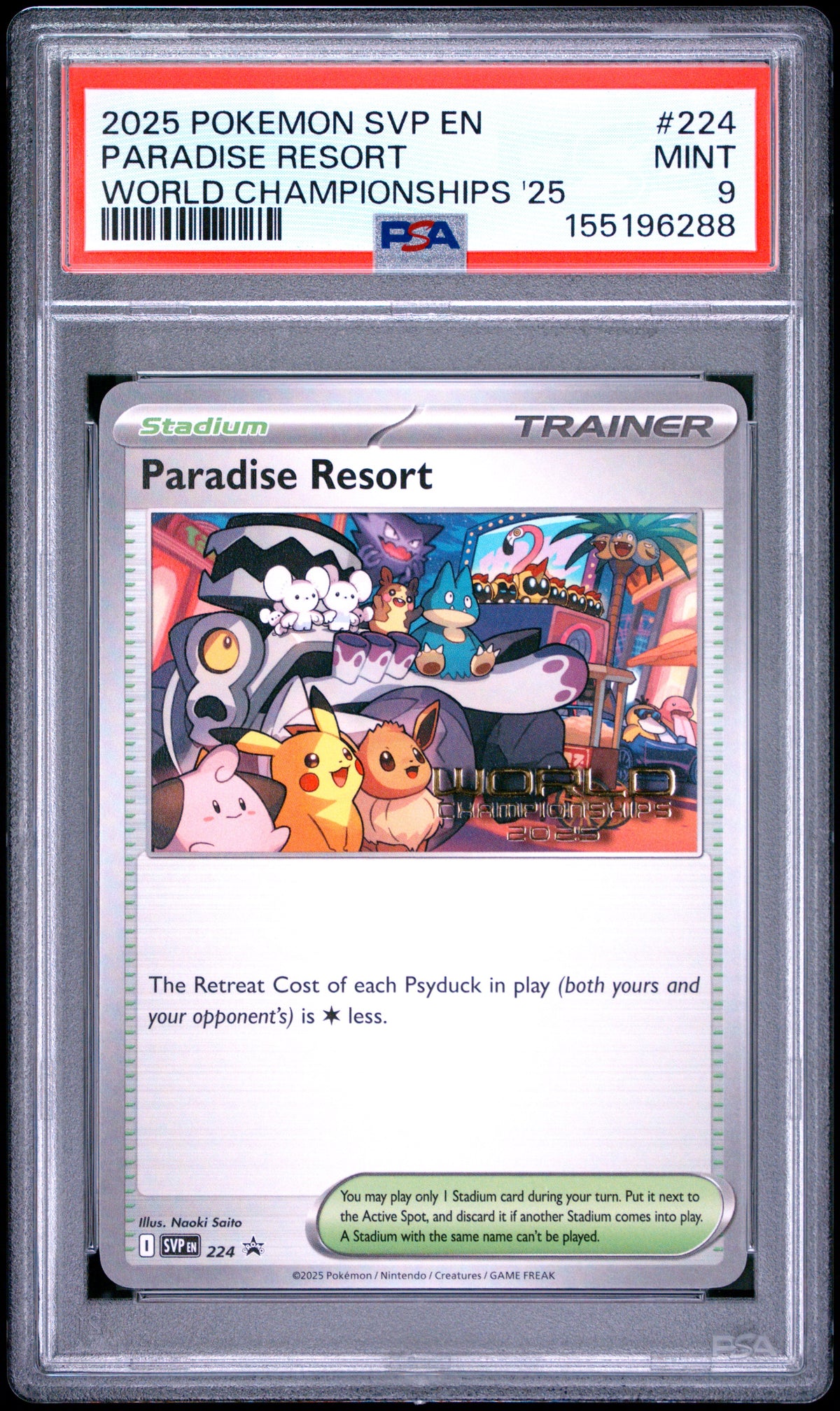 Paradise Resort World Championships '25 PSA 9 2025 Sv En Black Star Promo #224