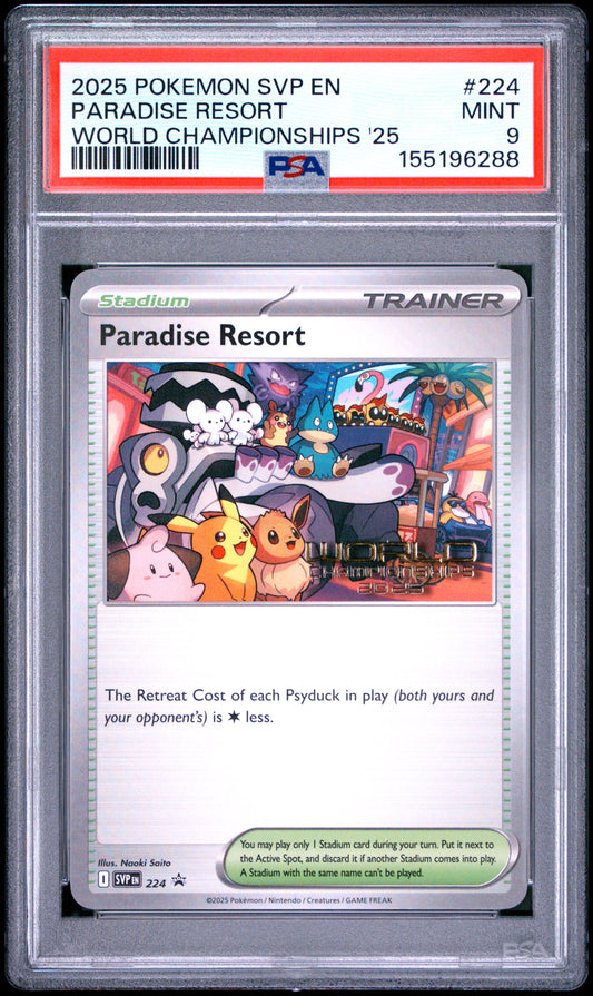 Paradise Resort World Championships '25 PSA 9 2025 Sv En Black Star Promo #224