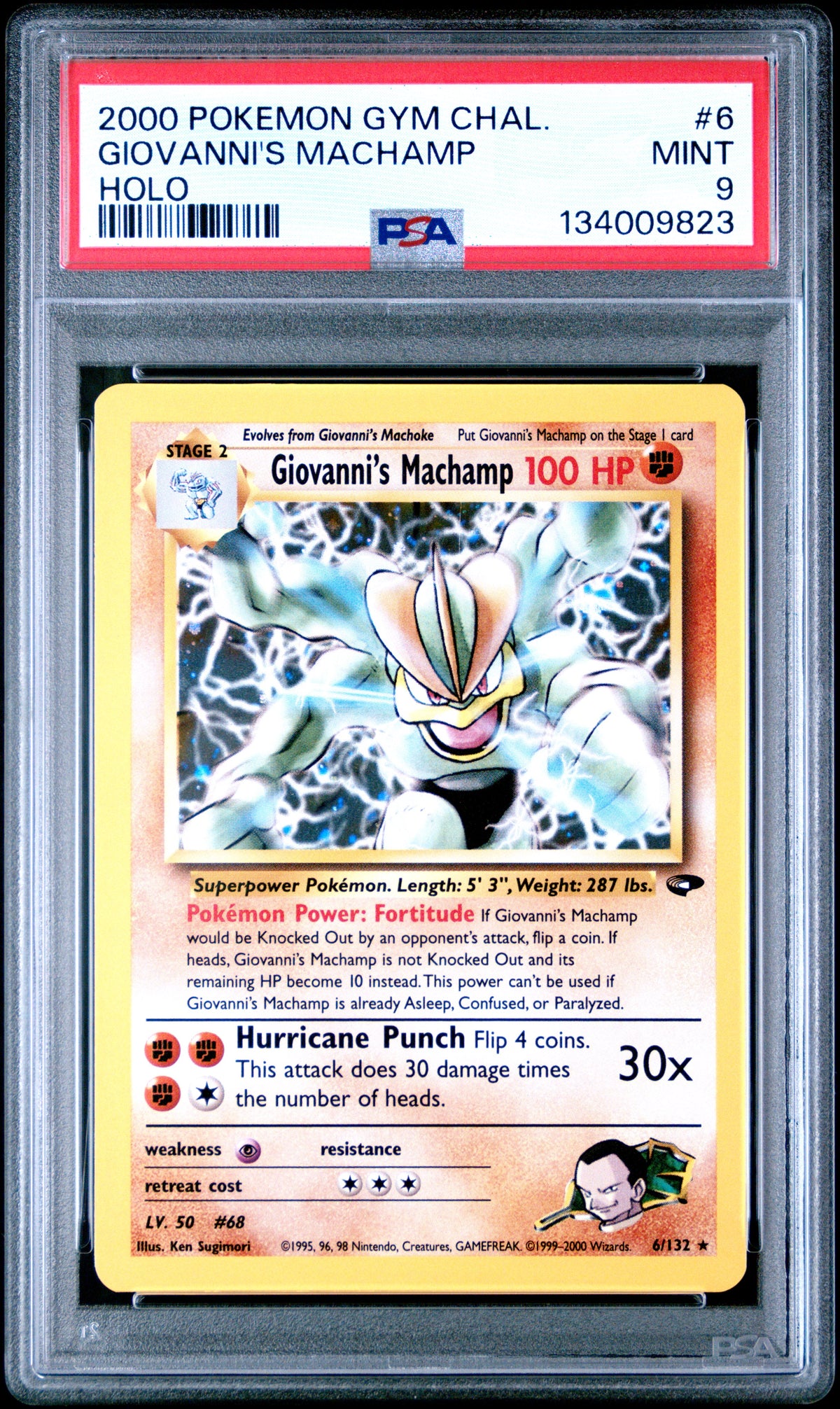Giovanni's Machamp Holo PSA 9 2000 Pokemon Gym Challenge #6