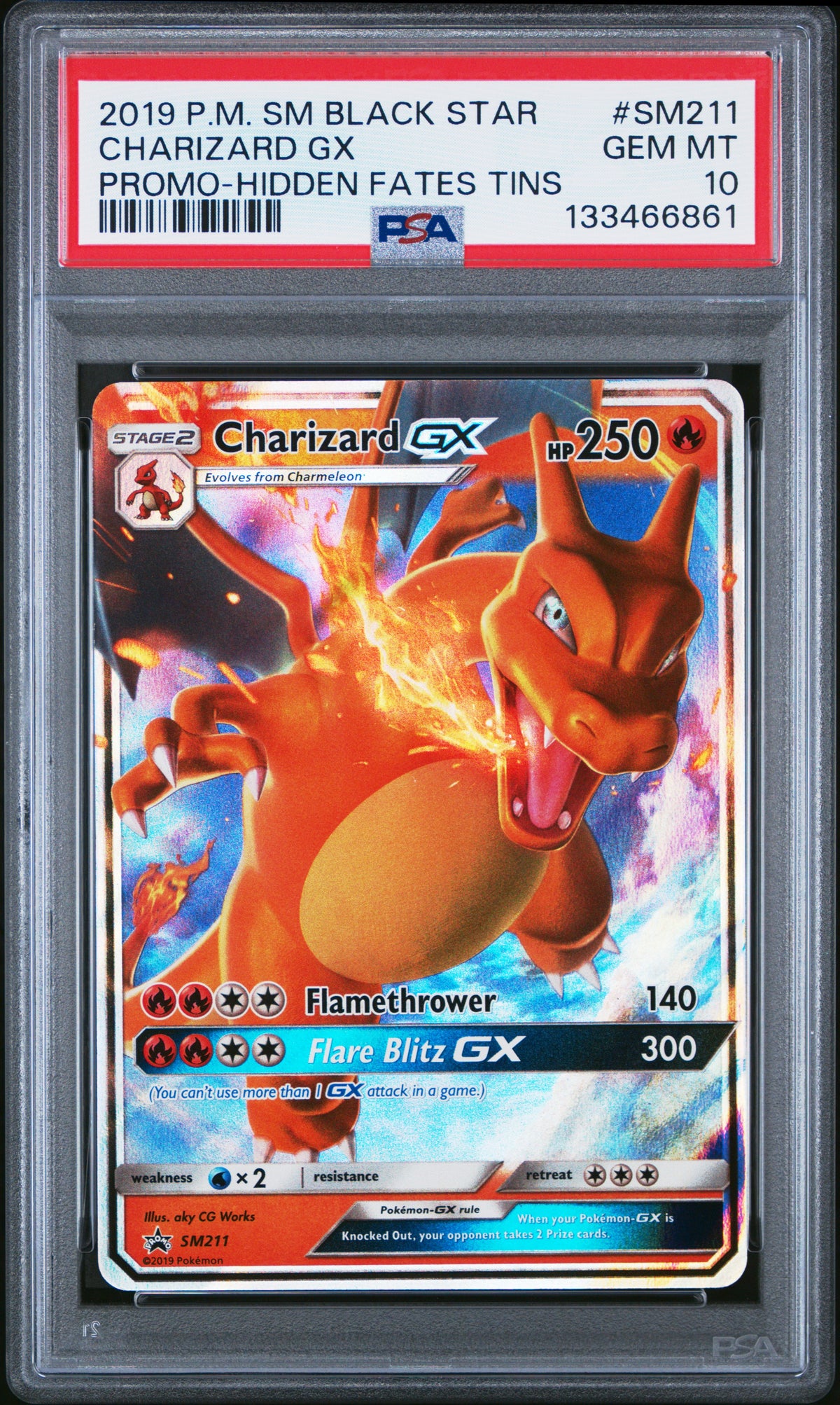 Charizard Gx Hidden Fates PSA 10 2019 Pokemon Sm Black Star Promo #SM211