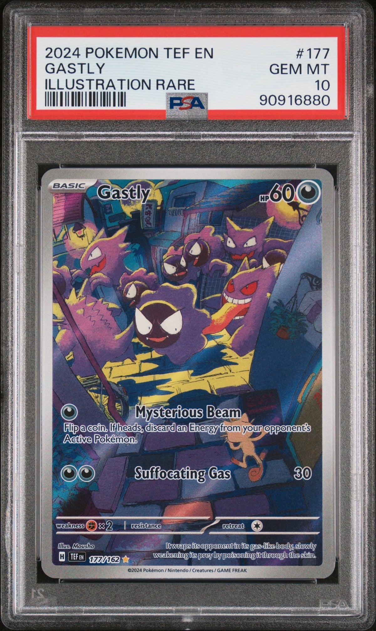 Gastly PSA 10 2024 Pokemon Tef En Temporal Forces #177