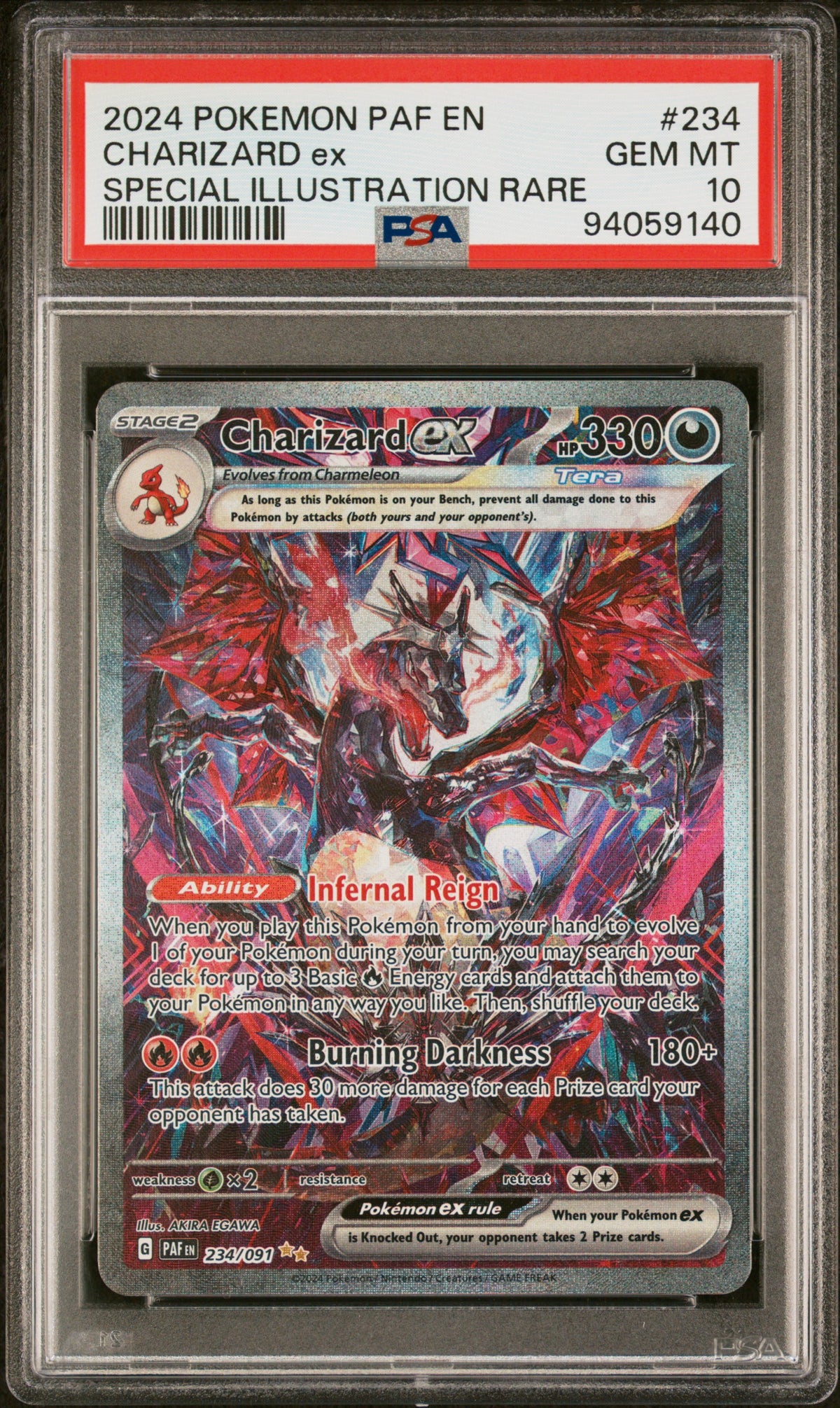 Charizard EX PSA 10 2024 Pokemon Paf En Paldean Fates #234