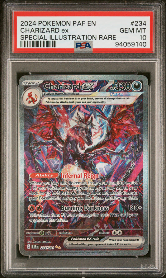 Charizard EX PSA 10 2024 Pokemon Paf En Paldean Fates #234