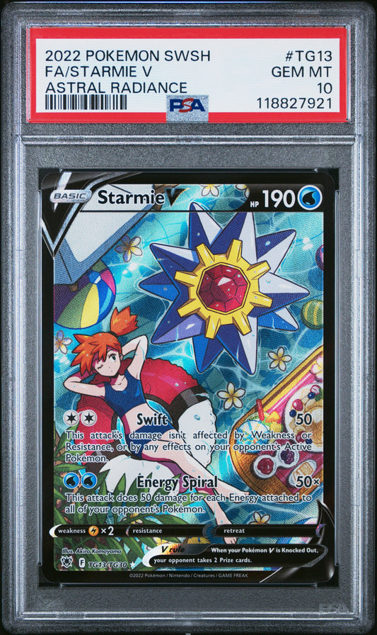 Starmie V PSA 10 2022 Pokemon Sword & Shield Astral Radiance #TG13