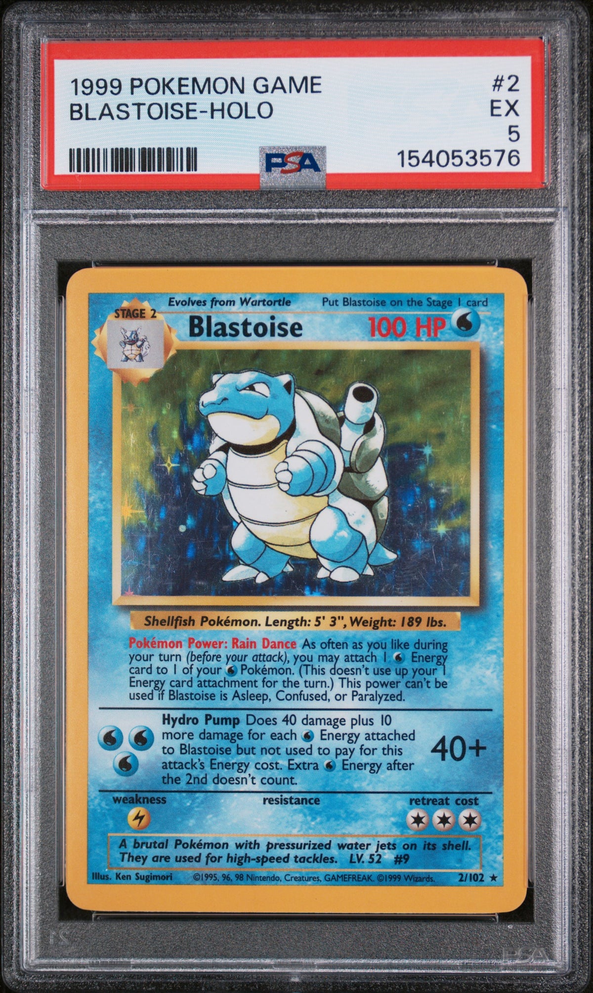 Blastoise Holo PSA 5 1999 Pokemon Game #2