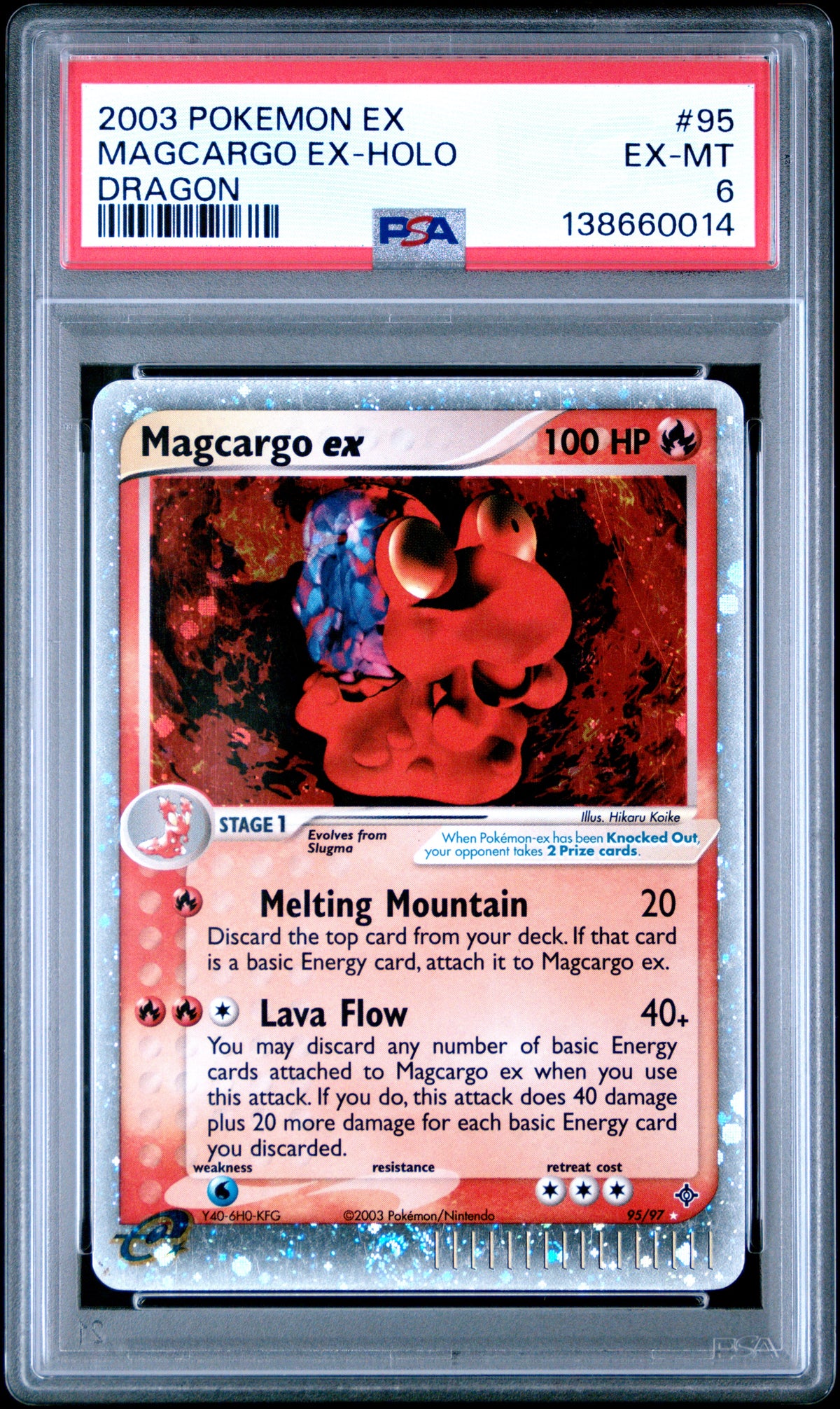 Magcargo ex Holo PSA 6 2003 Pokemon Ex Dragon #95