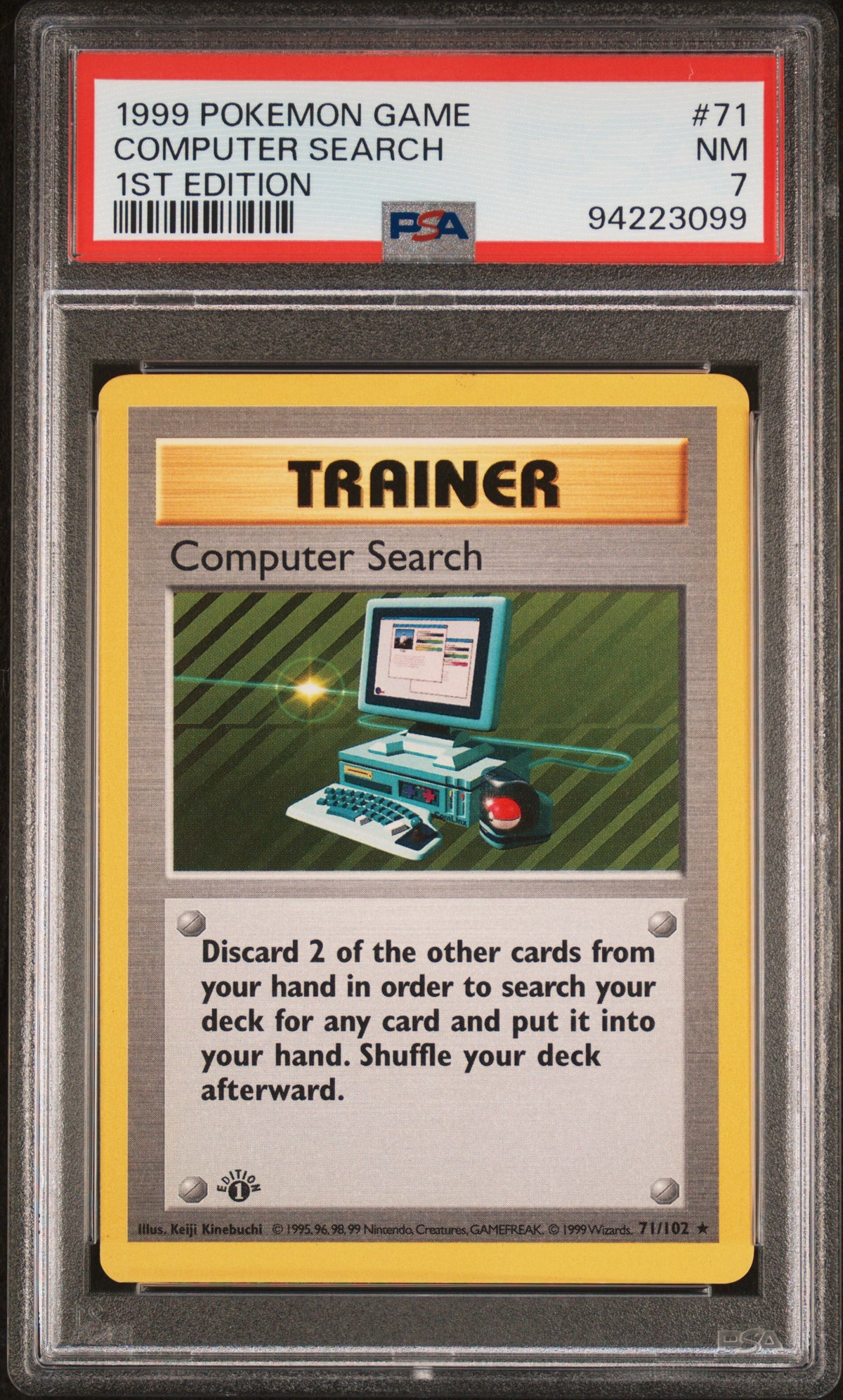 Computer Search 1st Edition PSA 7 1999 Pokemon Base Set Shadowless #71