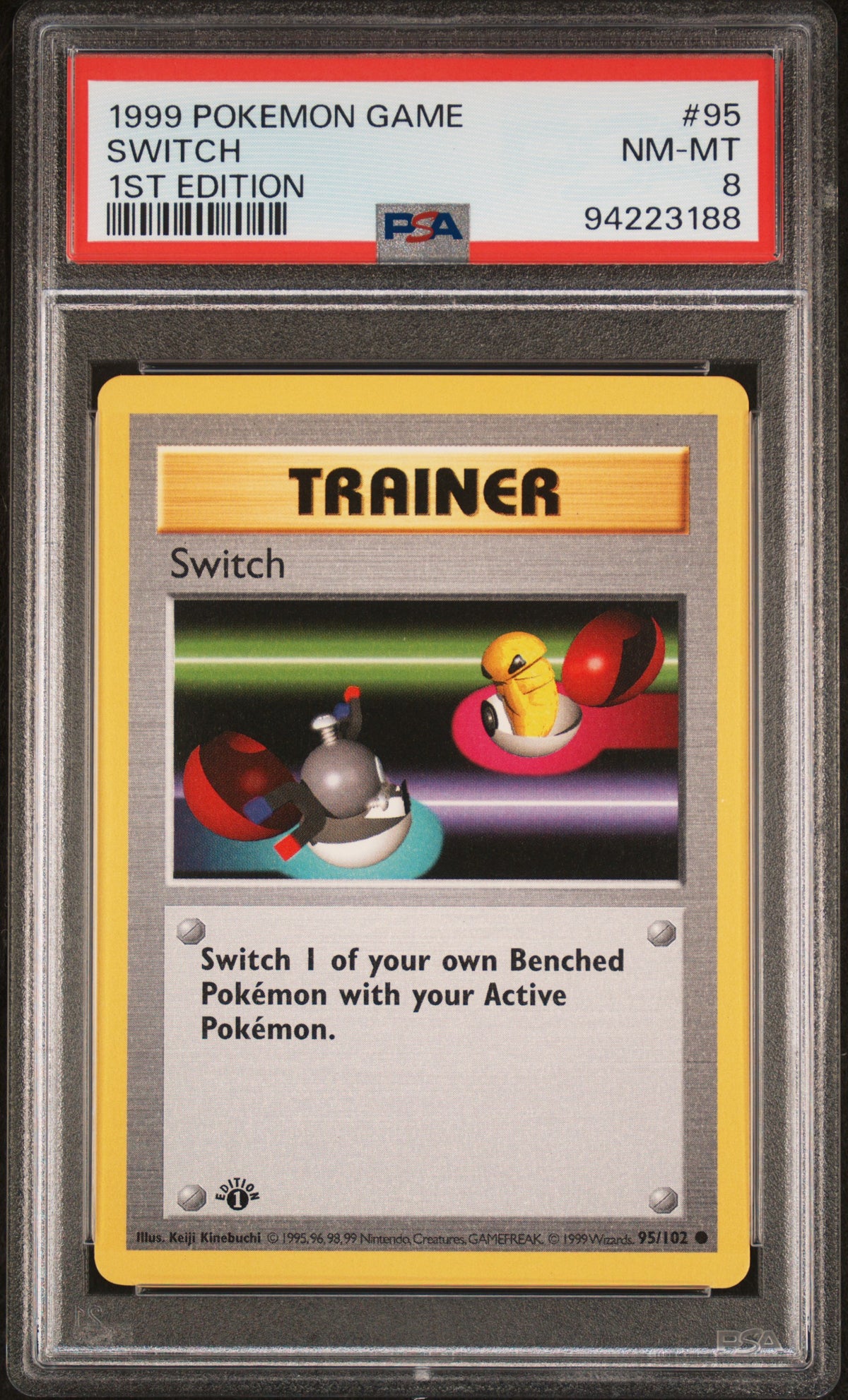 Switch 1st Edition PSA 8 1999 Pokemon Base Set Shadowless #95