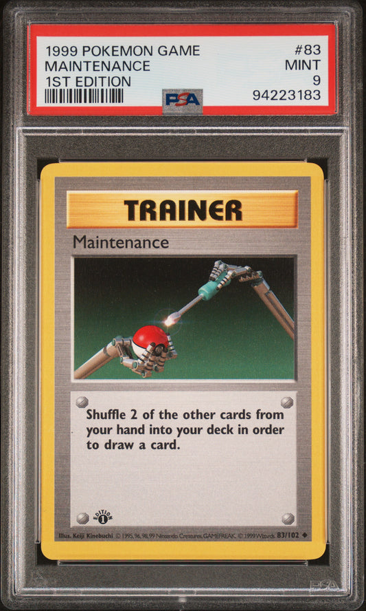 Maintenance 1st Edition PSA 9 1999 Pokemon Base Set Shadowless #83