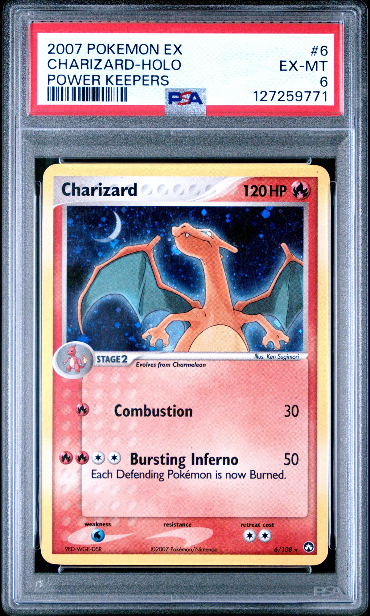 Charizard Holo PSA 6 2007 Pokemon Ex Power Keepers #6