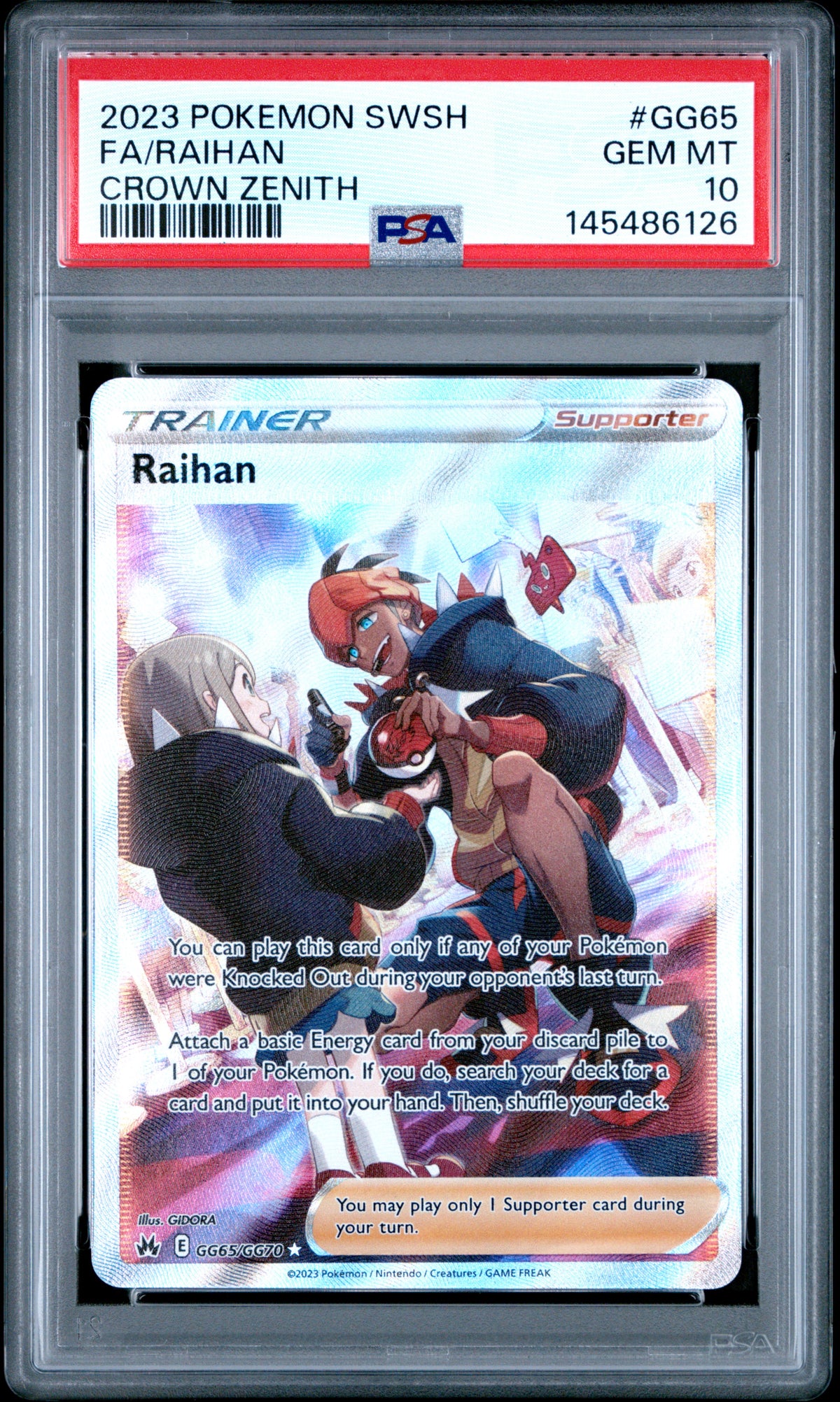 Raihan PSA 10 2023 Pokemon Sword And Shield Crown Zenith #GG65