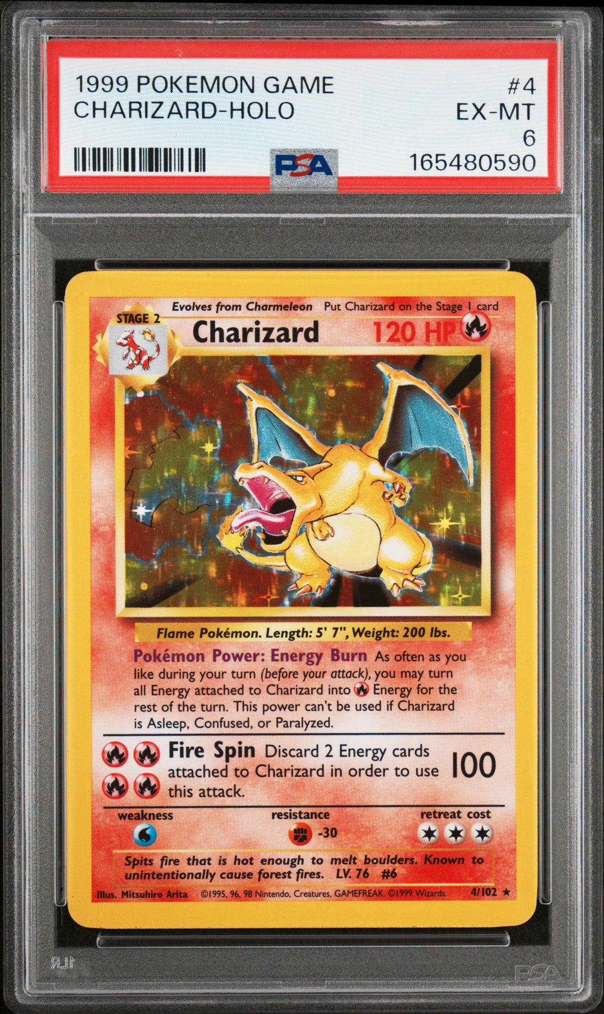 Charizard Holo PSA 6 1999 Pokemon Base Set #4