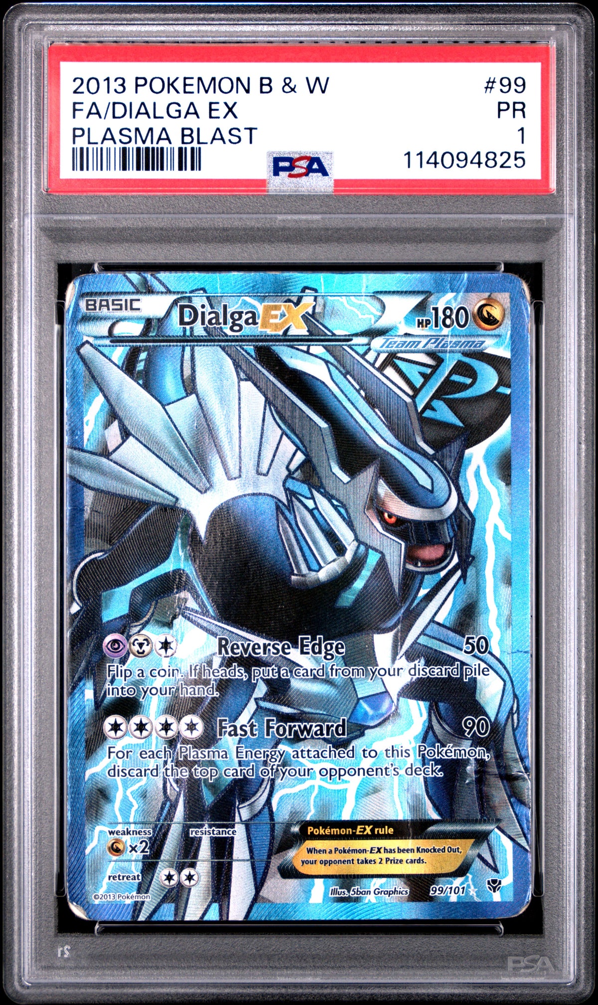 Dialga EX PSA 1 2013 Pokemon Black & White Plasma Blast #99 LOW POP