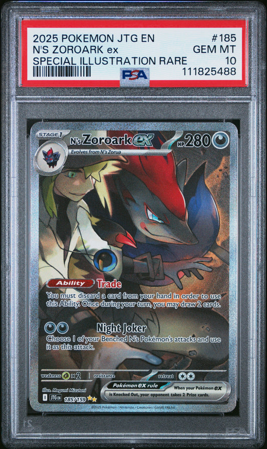 N's Zoroark ex PSA 10 2025 Pokemon En Journey Together #185