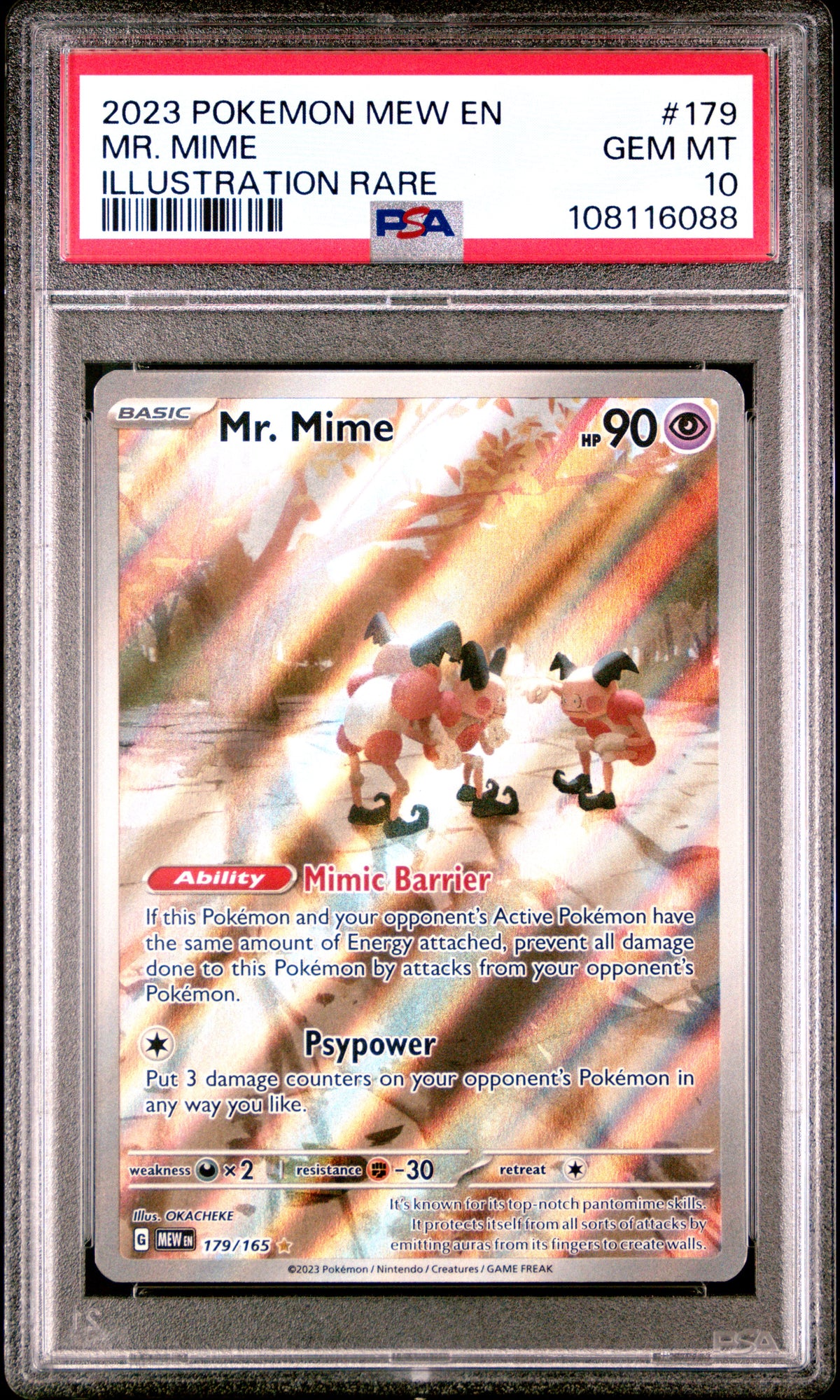 Mr. Mime Illustration Rare PSA 10 2023 Pokemon Mew En 151 #179