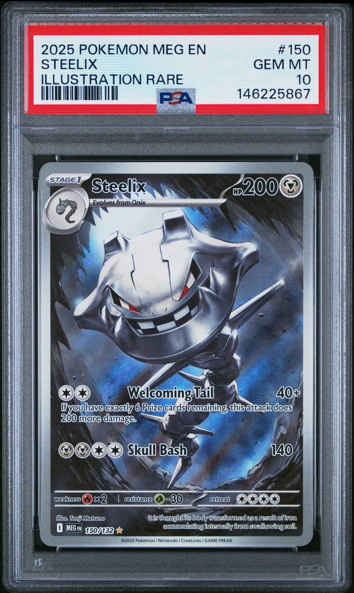 Steelix Illustration Rare PSA 10 2025 Pokemon En Mega Evolution #150