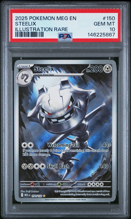 Steelix Illustration Rare PSA 10 2025 Pokemon En Mega Evolution #150