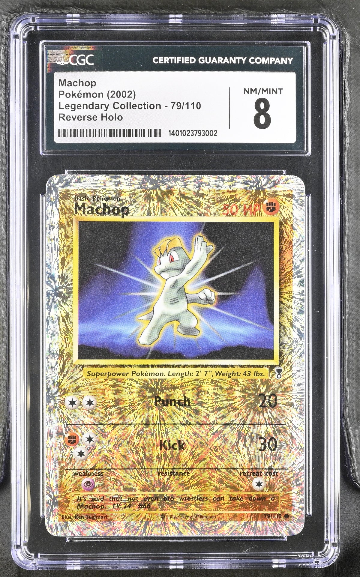 Machop Reverse Holo CGC 8 2002 Legendary Collection #79/110