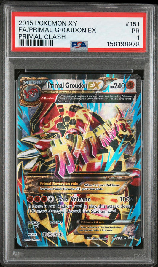 Primal Groudon EX PSA 1 2015 Pokemon Xy Primal Clash #151