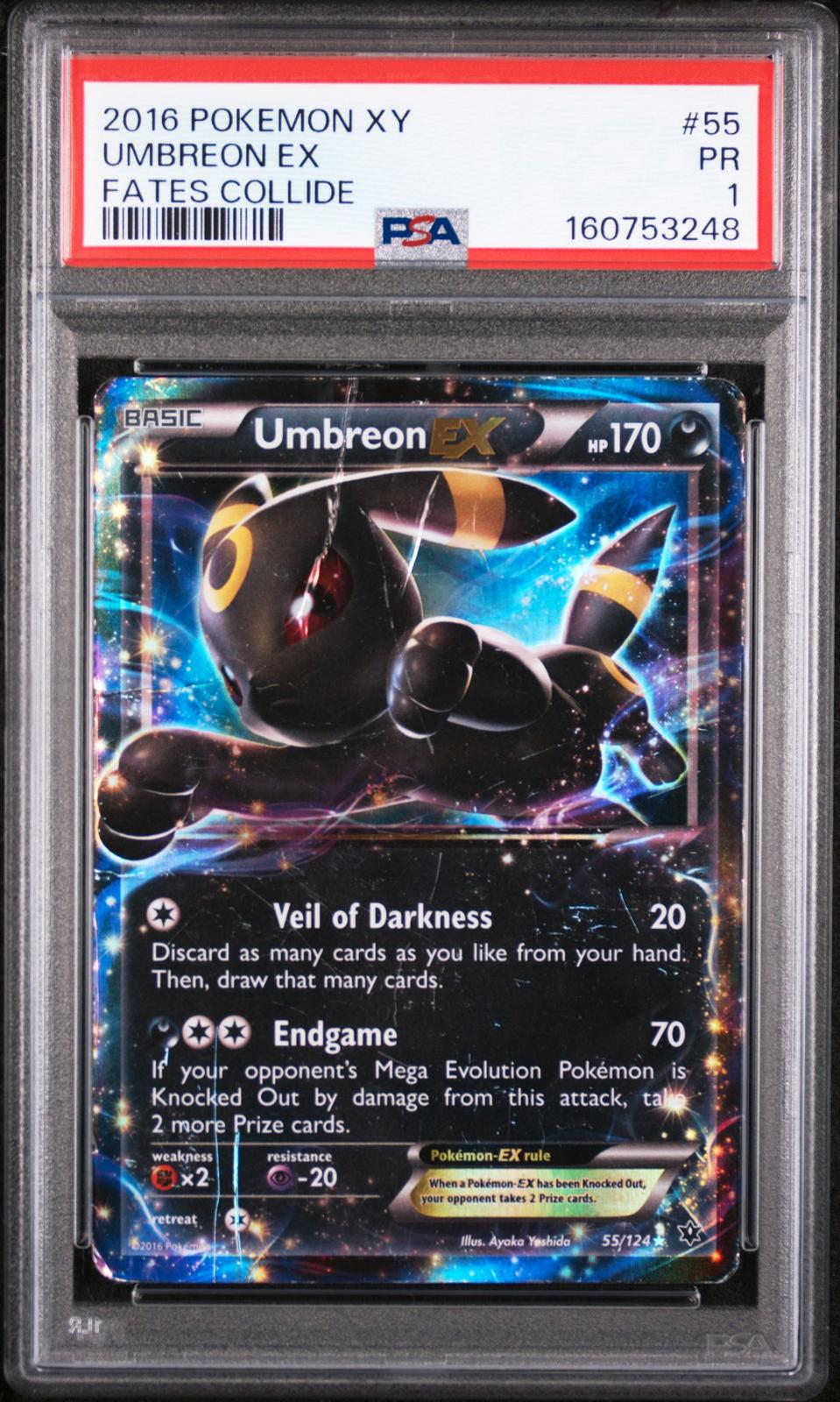Umbreon EX PSA 1 2016 Pokemon Xy Fates Collide #55 LOW POP