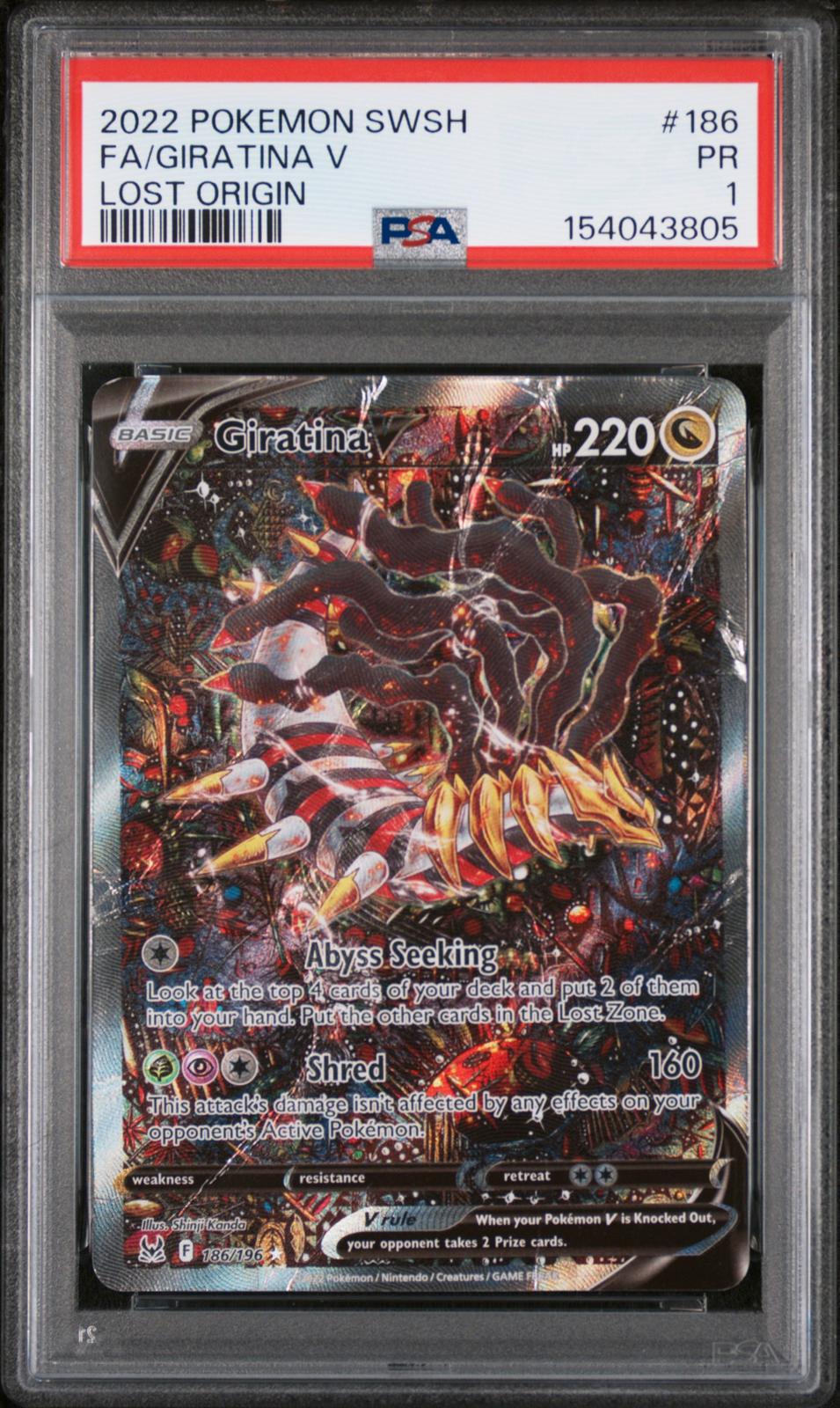Giratina V PSA 1 2022 Pokemon Sword & Shield Lost Origin #186 LOW POP