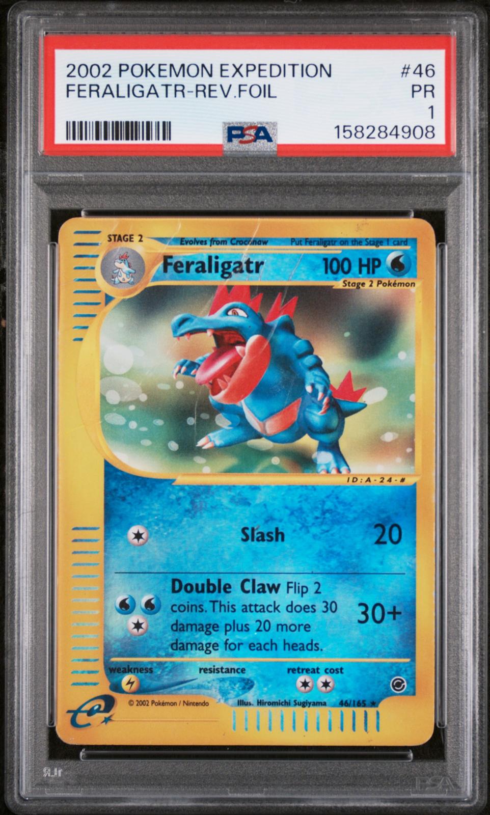 Feraligatr Reverse Holo PSA 1 2002 Pokemon Expedition #46 POP 11