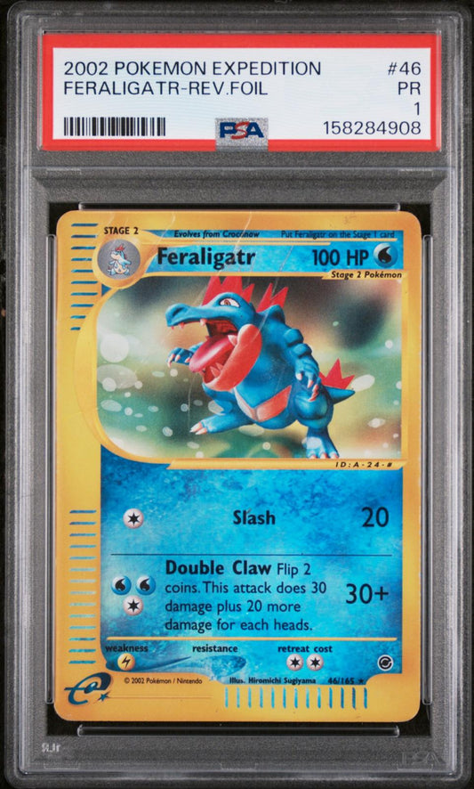 Feraligatr Reverse Holo PSA 1 2002 Pokemon Expedition #46 POP 11