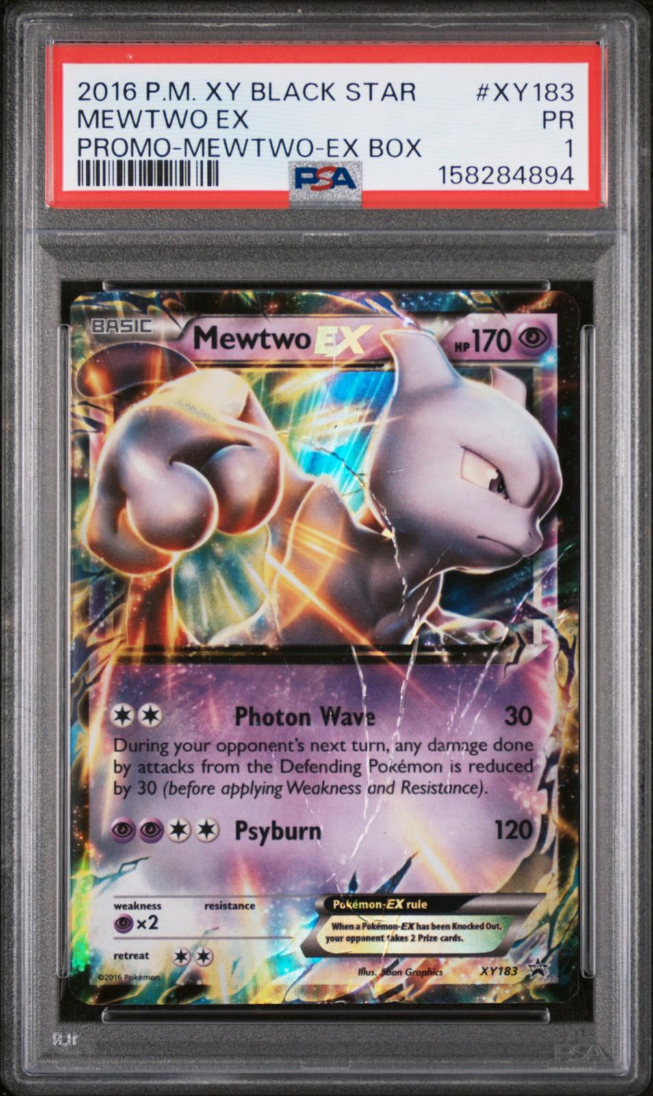 Mewtwo EX PSA 1 2016 Pokemon Xy Black Star Promo #XY183 POP 15