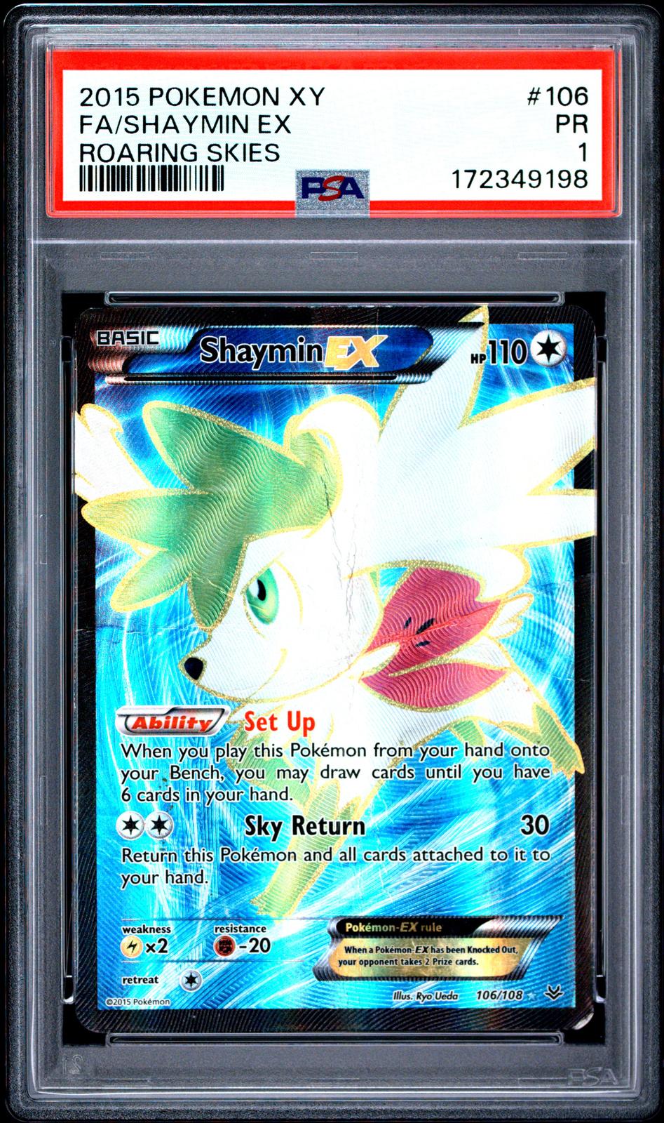 Shaymin EX PSA 1 2015 Pokemon Xy Roaring Skies #106 POP 6