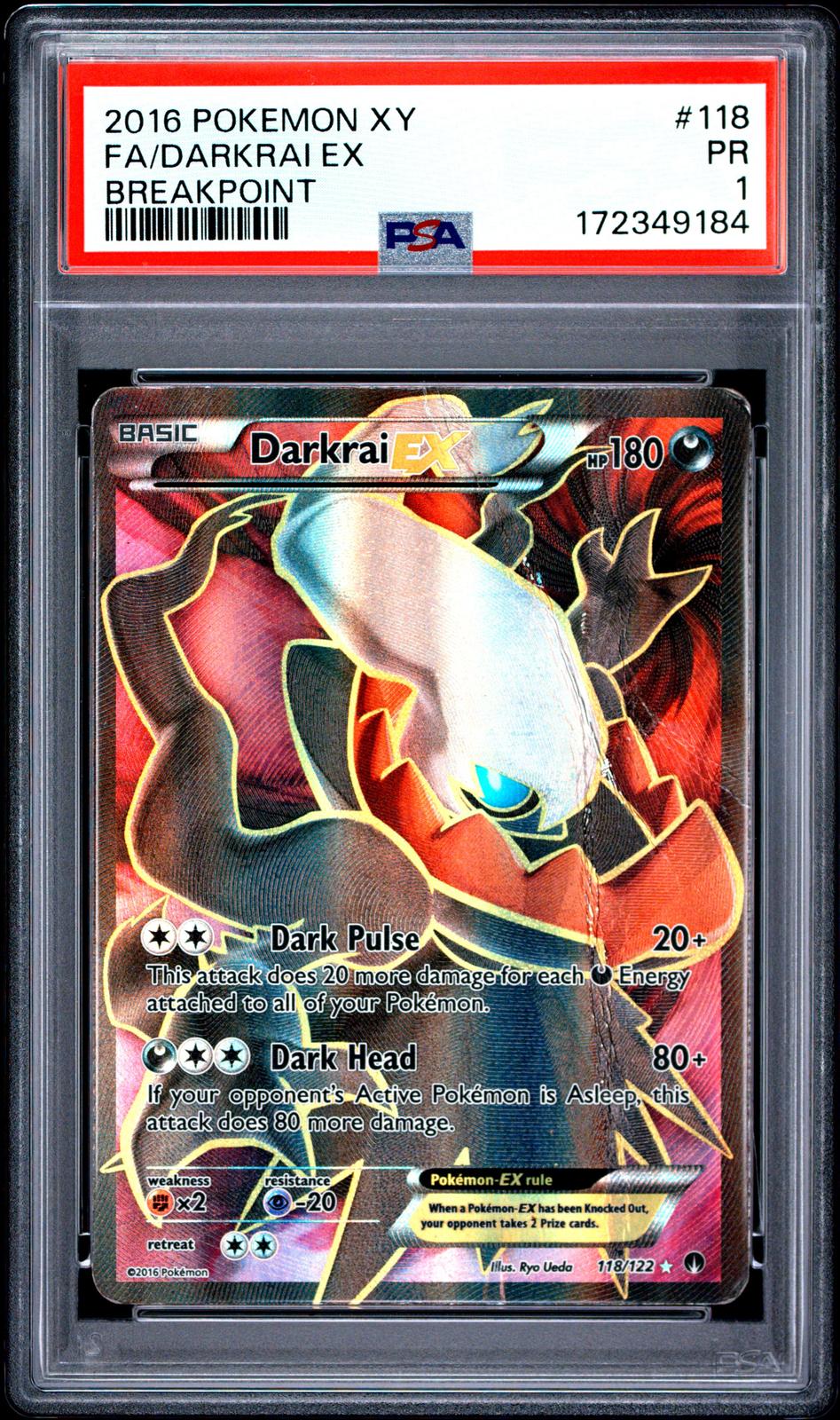 Darkrai Ex PSA 1 2016 Pokemon Xy Breakpoint #118 LOW POP