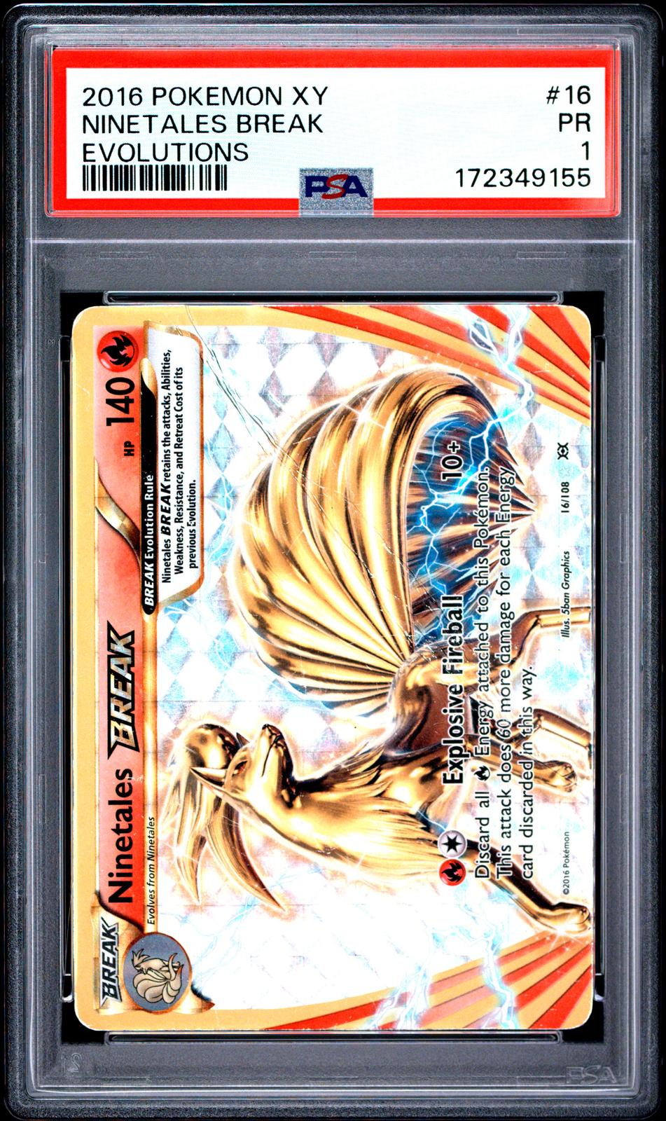 Ninetales BREAK PSA 1 2016 Pokemon Xy Evolutions #16 POP 1