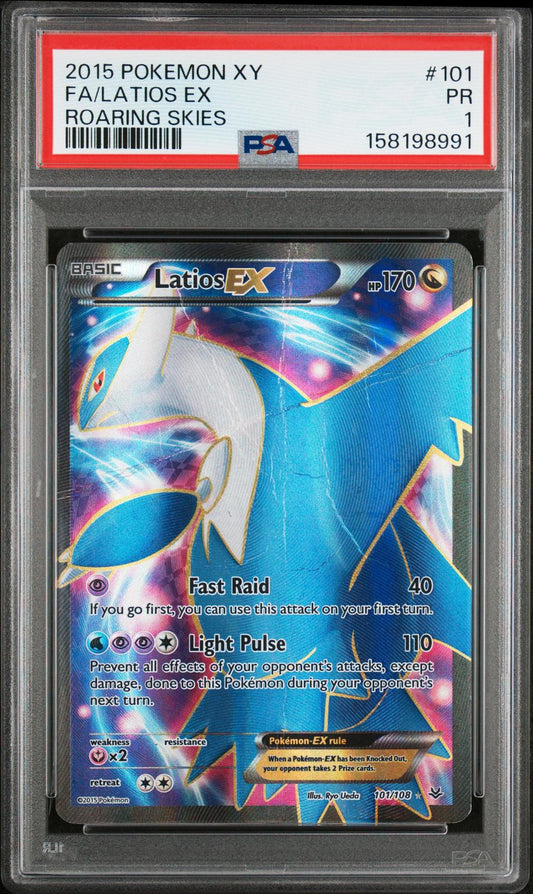 Latios EX PSA 1 2015 Pokemon Xy Roaring Skies #101 LOW POP