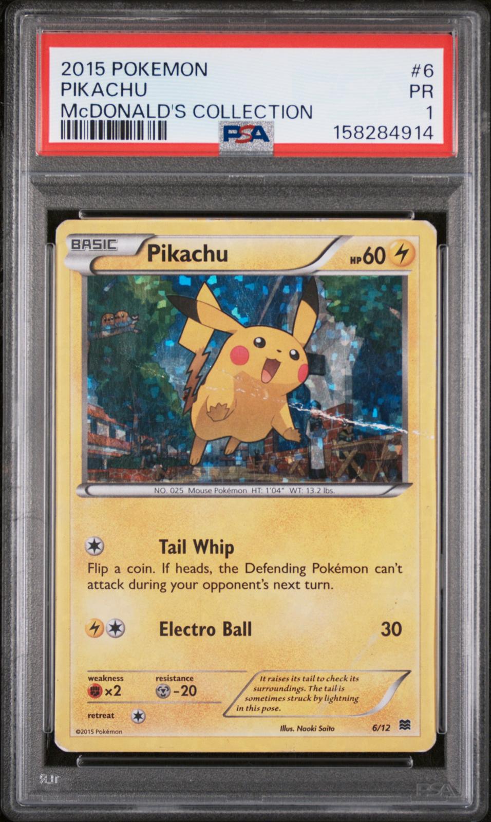 Pikachu PSA 1 2015 Pokemon Mcdonald's Collection #6 POP 7