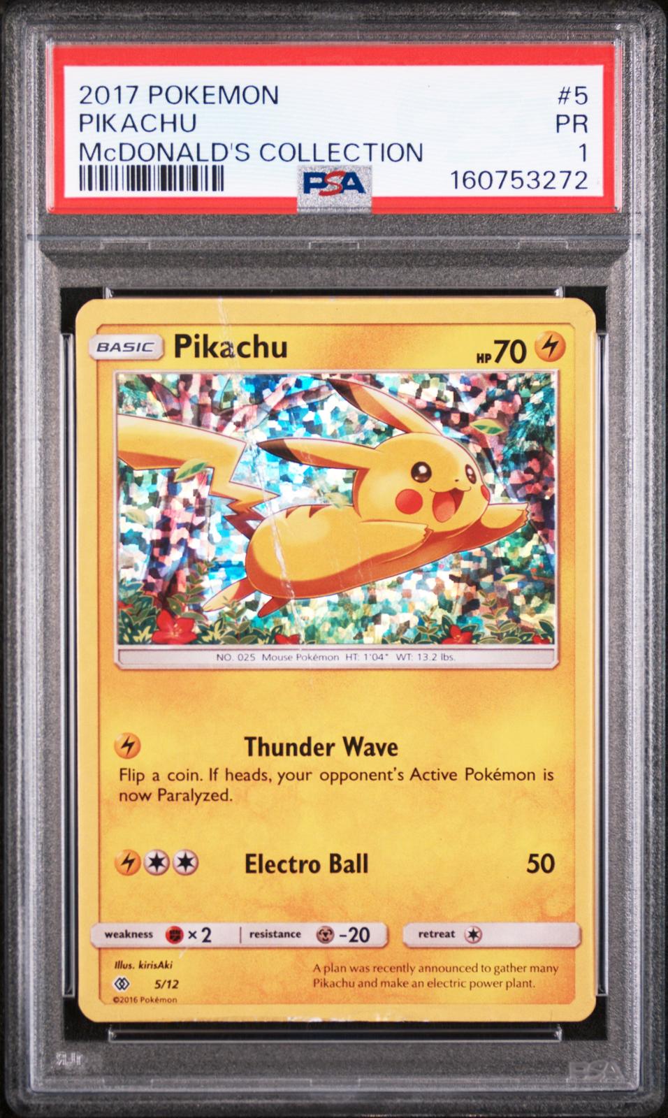 Pikachu PSA 1 2017 Pokemon Mcdonald's Collection #5 POP 5