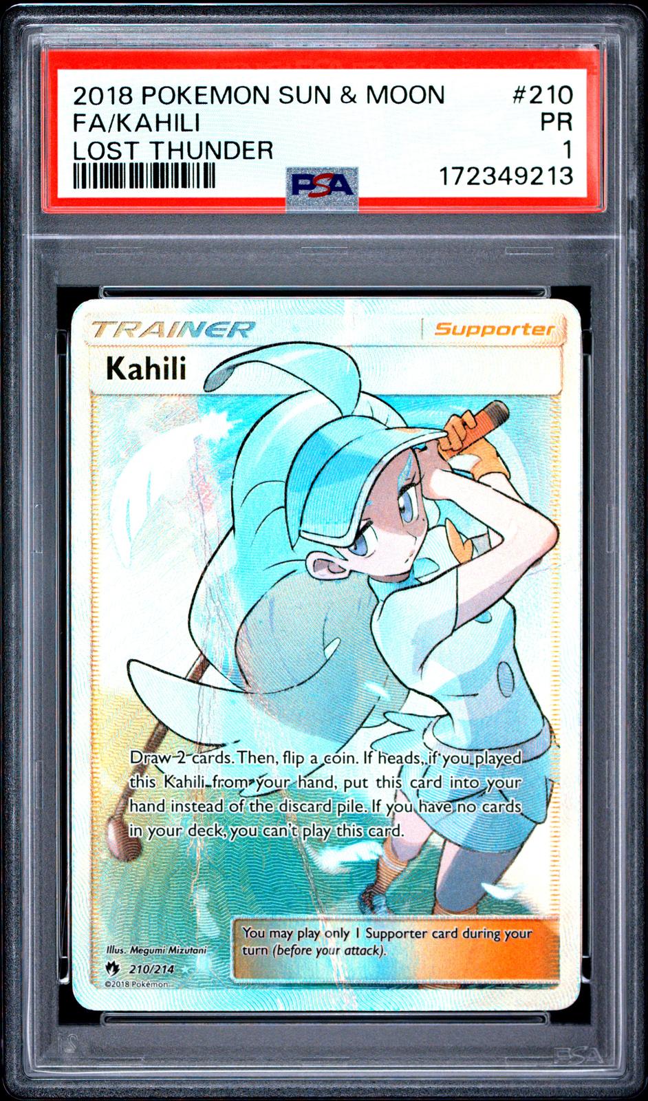 Kahili PSA 1 2018 Pokemon Sun & Moon Lost Thunder #210 POP 2