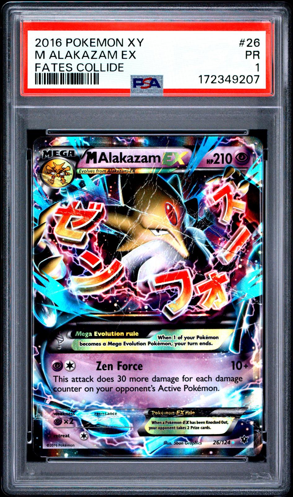 M Alakazam EX PSA 1 2016 Pokemon Xy Fates Collide #26 POP 6